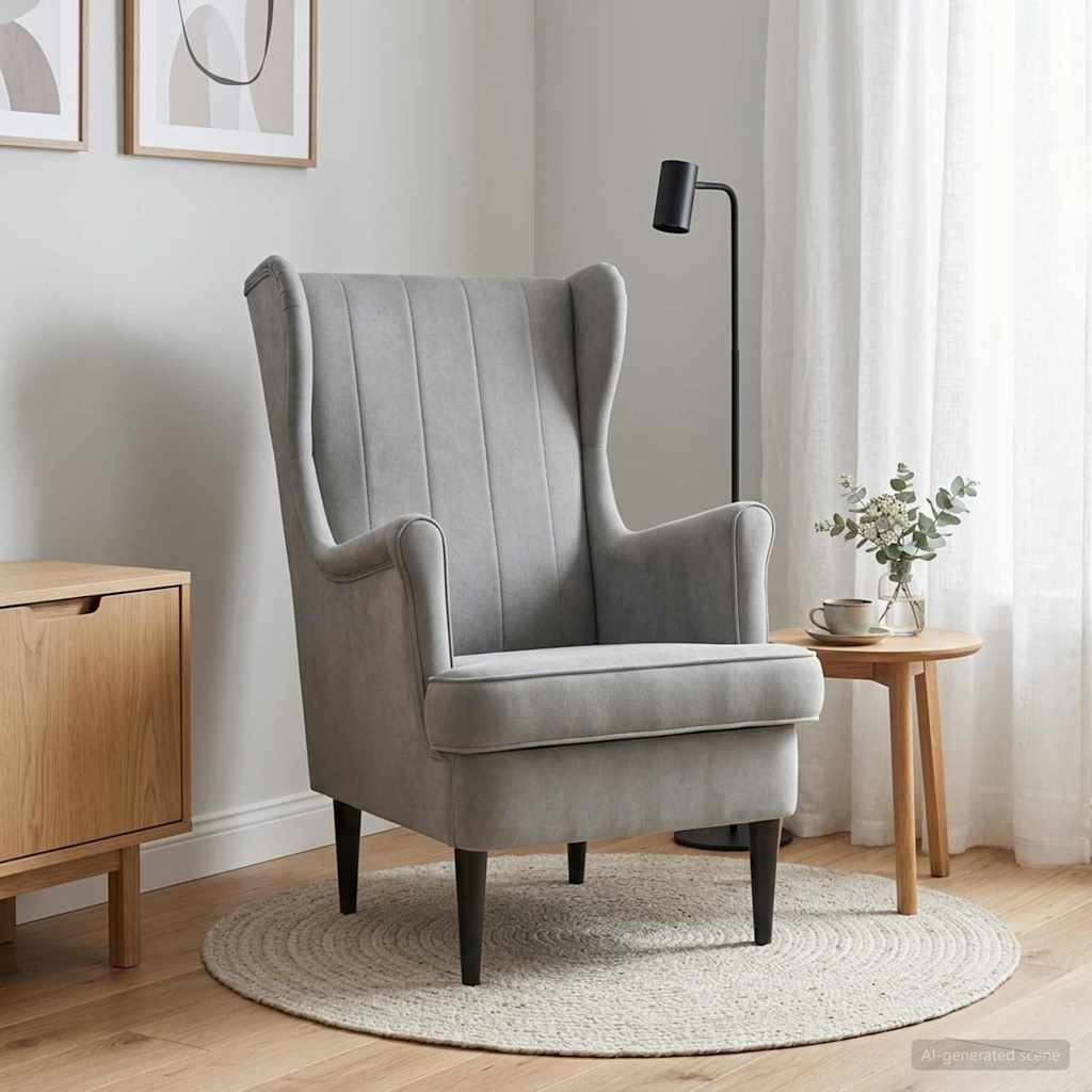 vidaXL Fauteuil Lichtgrijs Fluweel