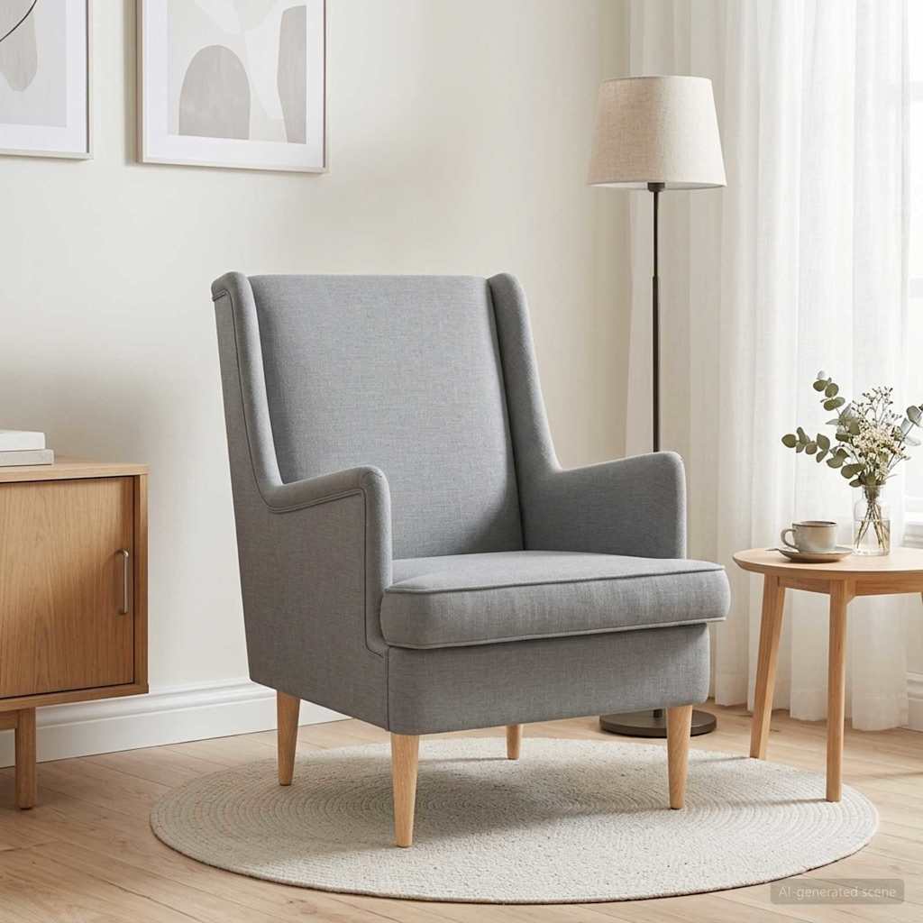 vidaXL Fauteuil Lichtgrijs Stof