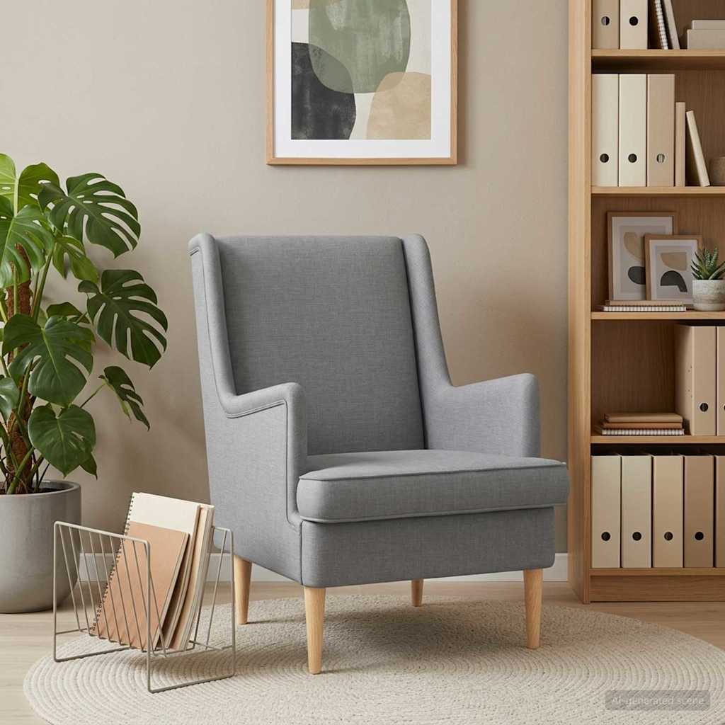 vidaXL Fauteuil Lichtgrijs Stof