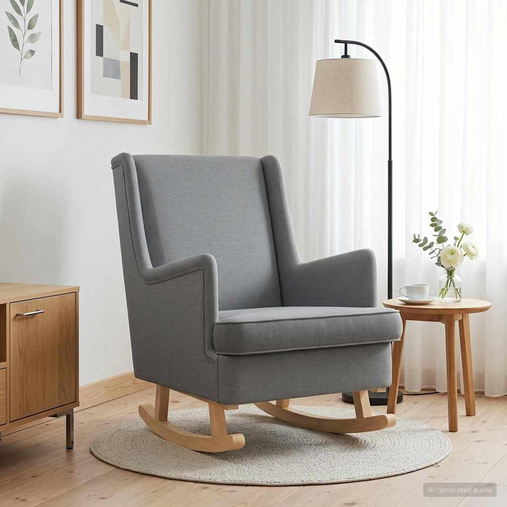 vidaXL Schommelstoel Lichtgrijs 62 x 80 x 85 cm Stof