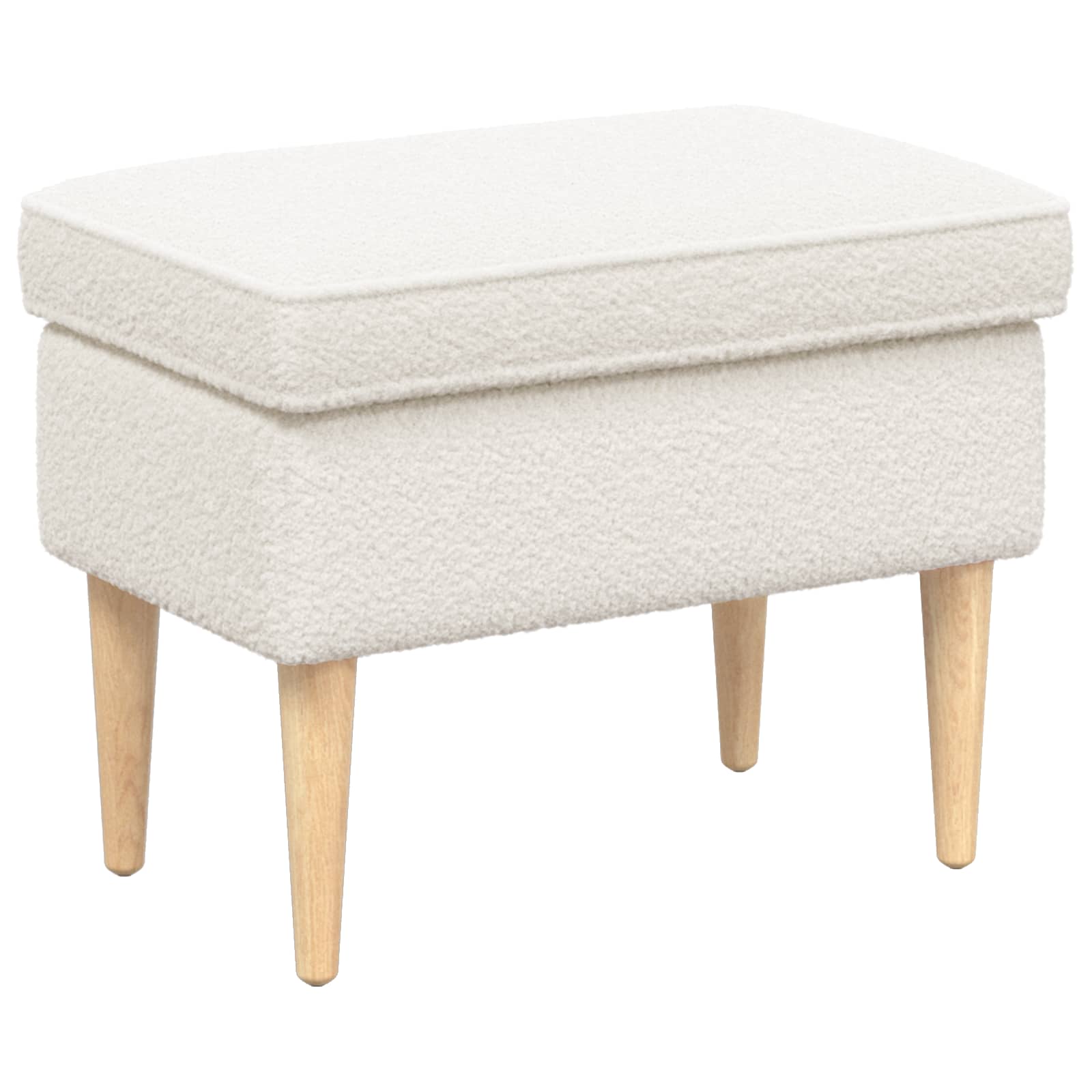 vidaXL Voetenbank Crèmekleurig 55 x 35 x 41 cm Bouclé