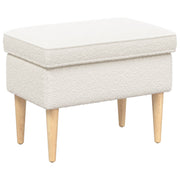 vidaXL Voetenbank Crèmekleurig 55 x 35 x 41 cm Bouclé