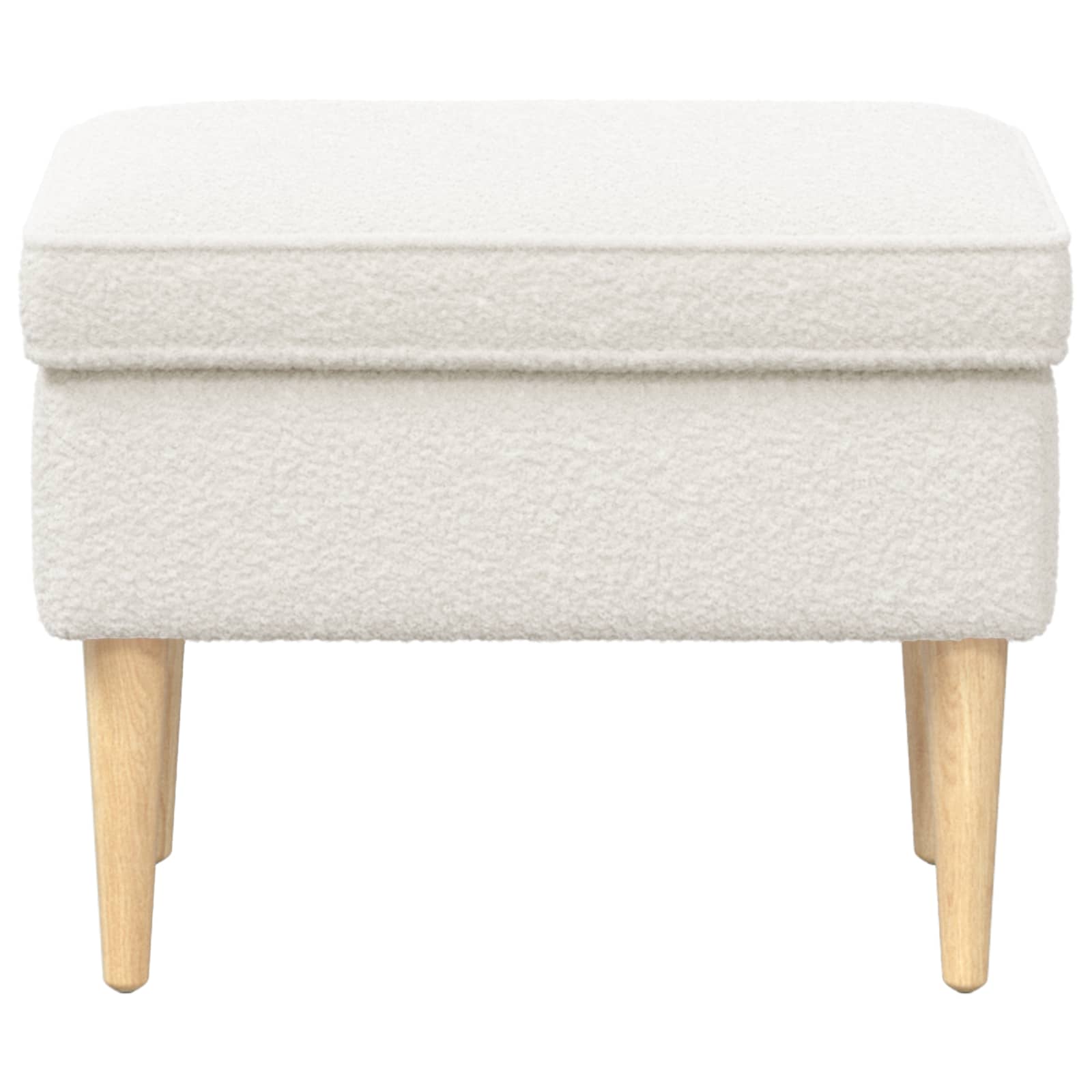 vidaXL Voetenbank Crèmekleurig 55 x 35 x 41 cm Bouclé
