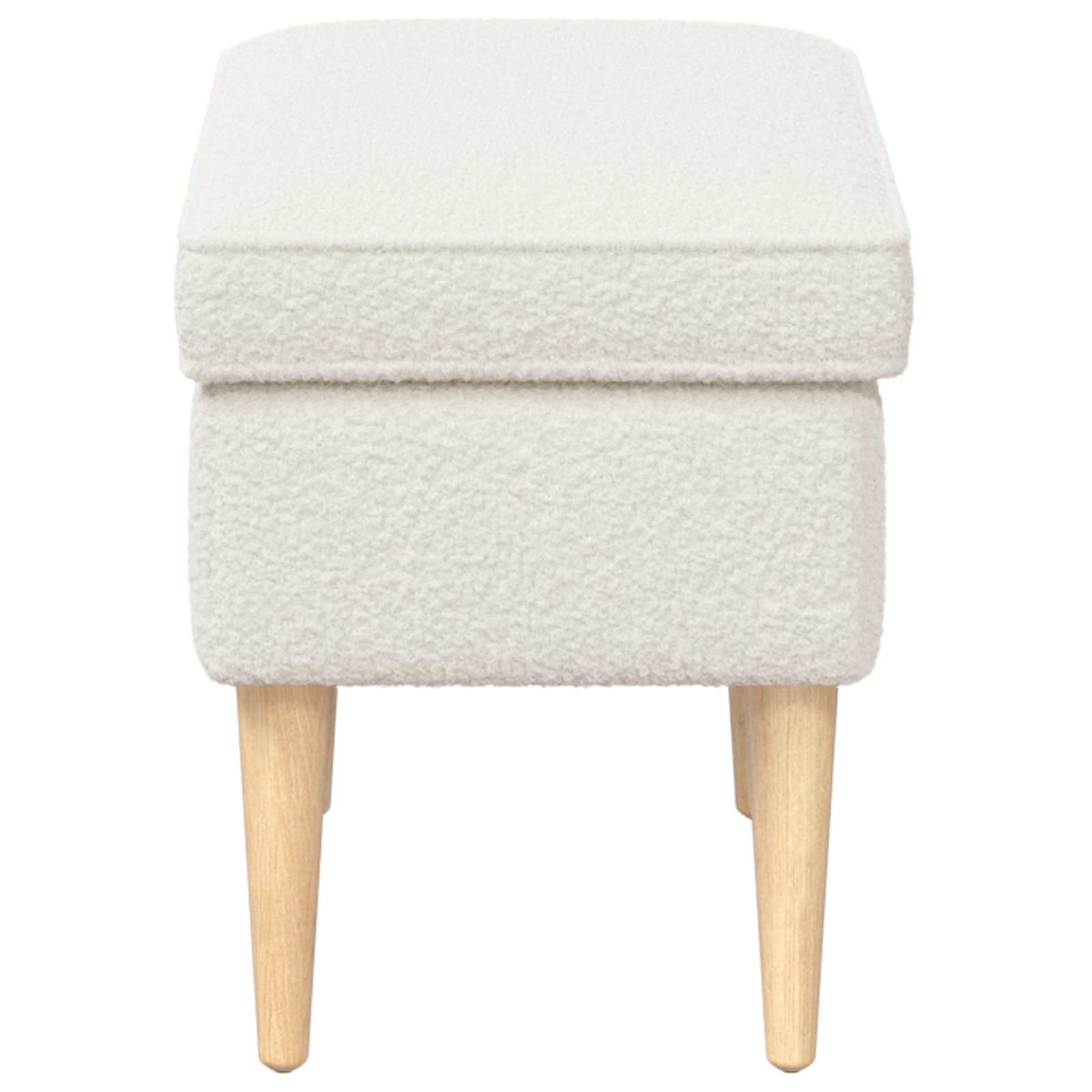 vidaXL Voetenbank Crèmekleurig 55 x 35 x 41 cm Bouclé