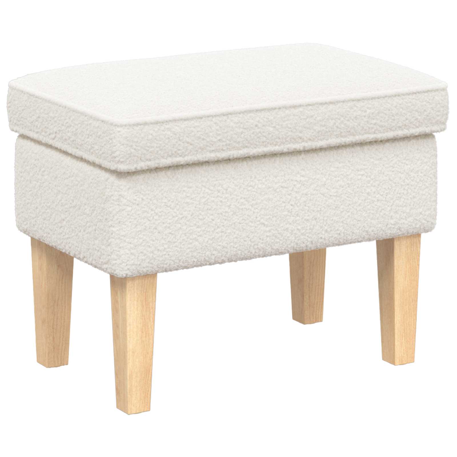 vidaXL Voetenbank Crèmekleurig 55 x 35 x 41 cm Bouclé