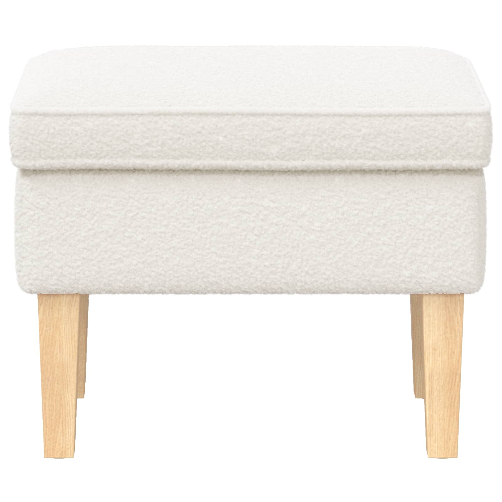 vidaXL Voetenbank Crèmekleurig 55 x 35 x 41 cm Bouclé