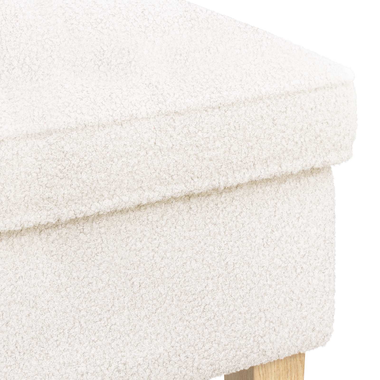 vidaXL Voetenbank Crèmekleurig 55 x 35 x 41 cm Bouclé