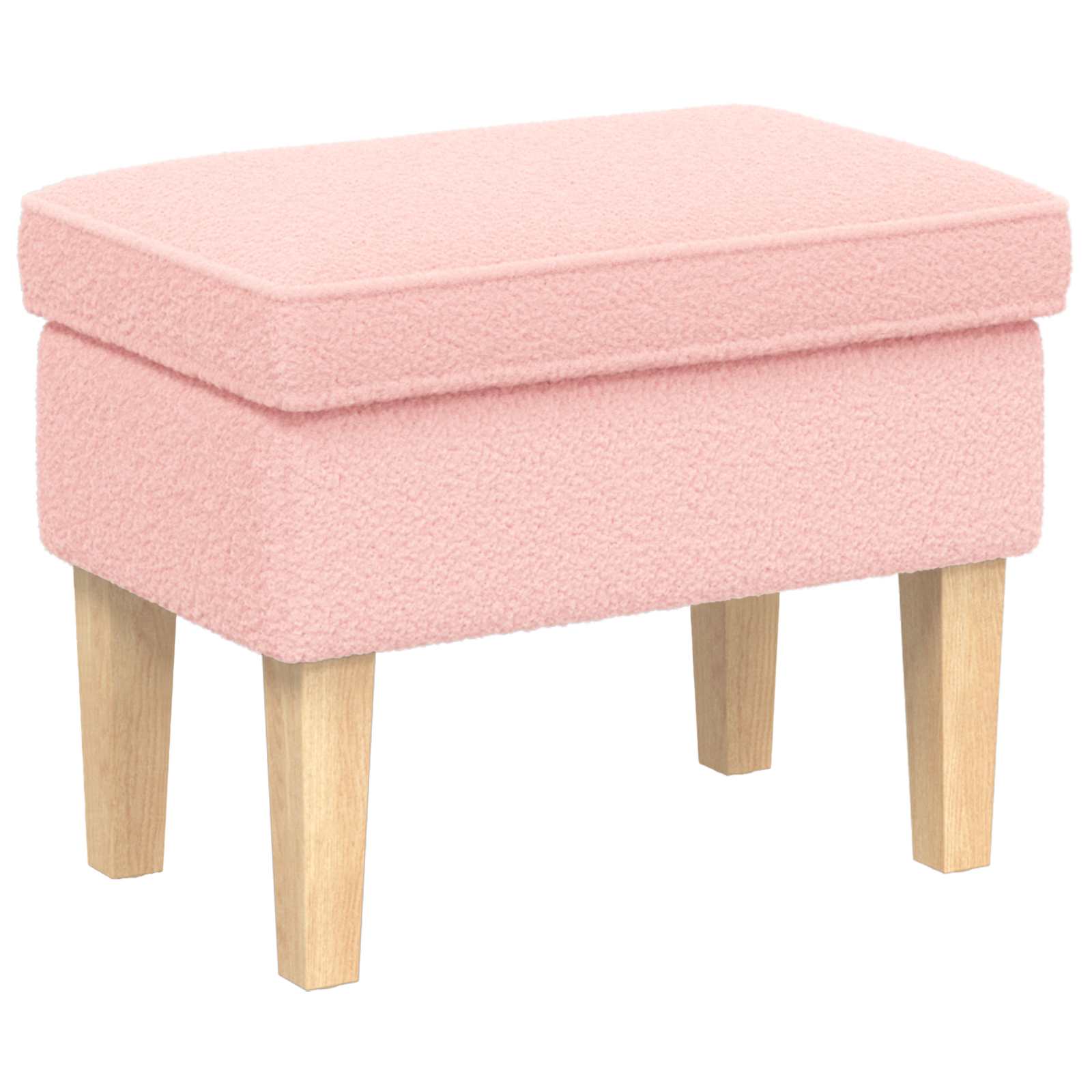 vidaXL Voetenbank Crèmekleurig 55 x 35 x 41 cm Bouclé