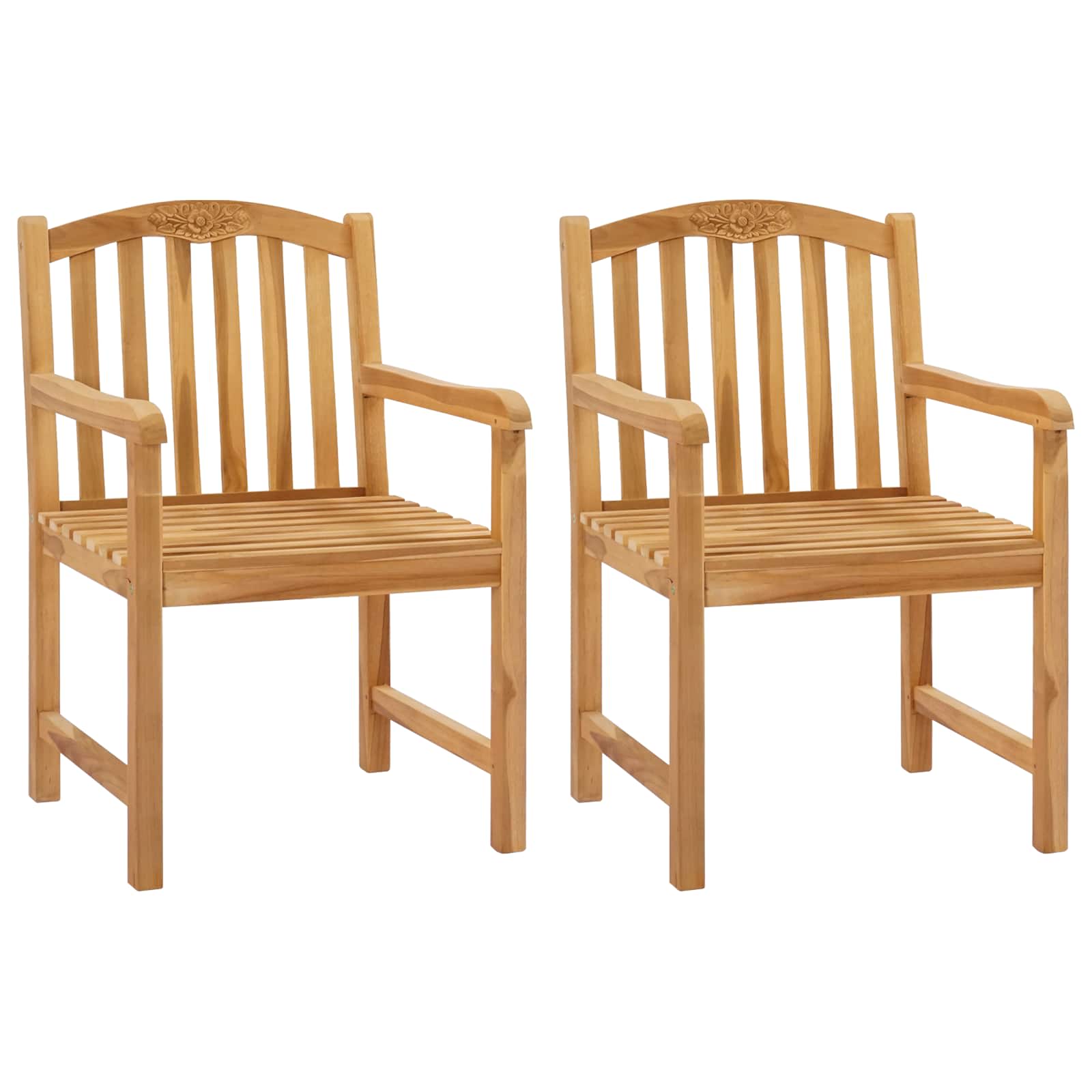 vidaXL Stoelen met rozenmotief 2 stuks Naturel 58 x 60 x 90 cm
