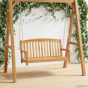 vidaXL Schommelbank 114 x 61 x 61,5 cm Massief Teakhout Naturel