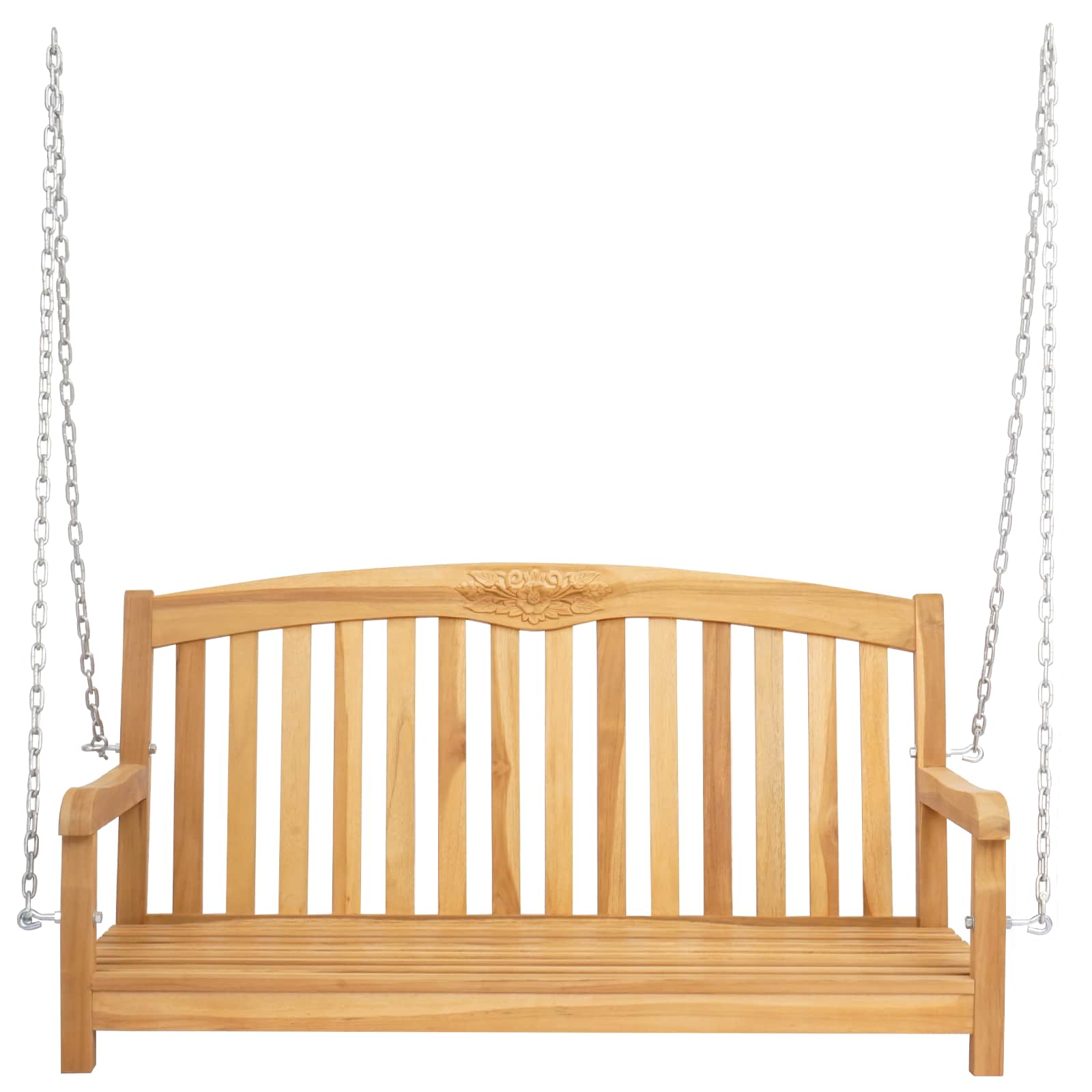 vidaXL Schommelbank 114 x 61 x 61,5 cm Massief Teakhout Naturel