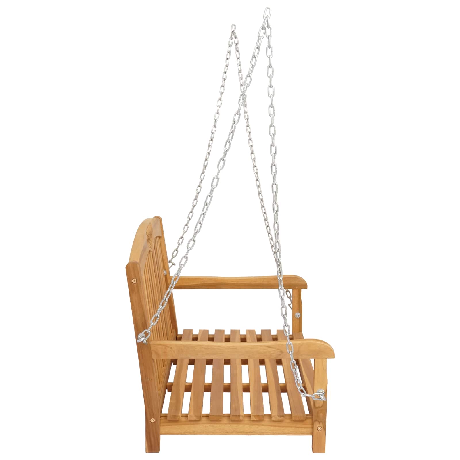 vidaXL Schommelbank 114 x 61 x 61,5 cm Massief Teakhout Naturel