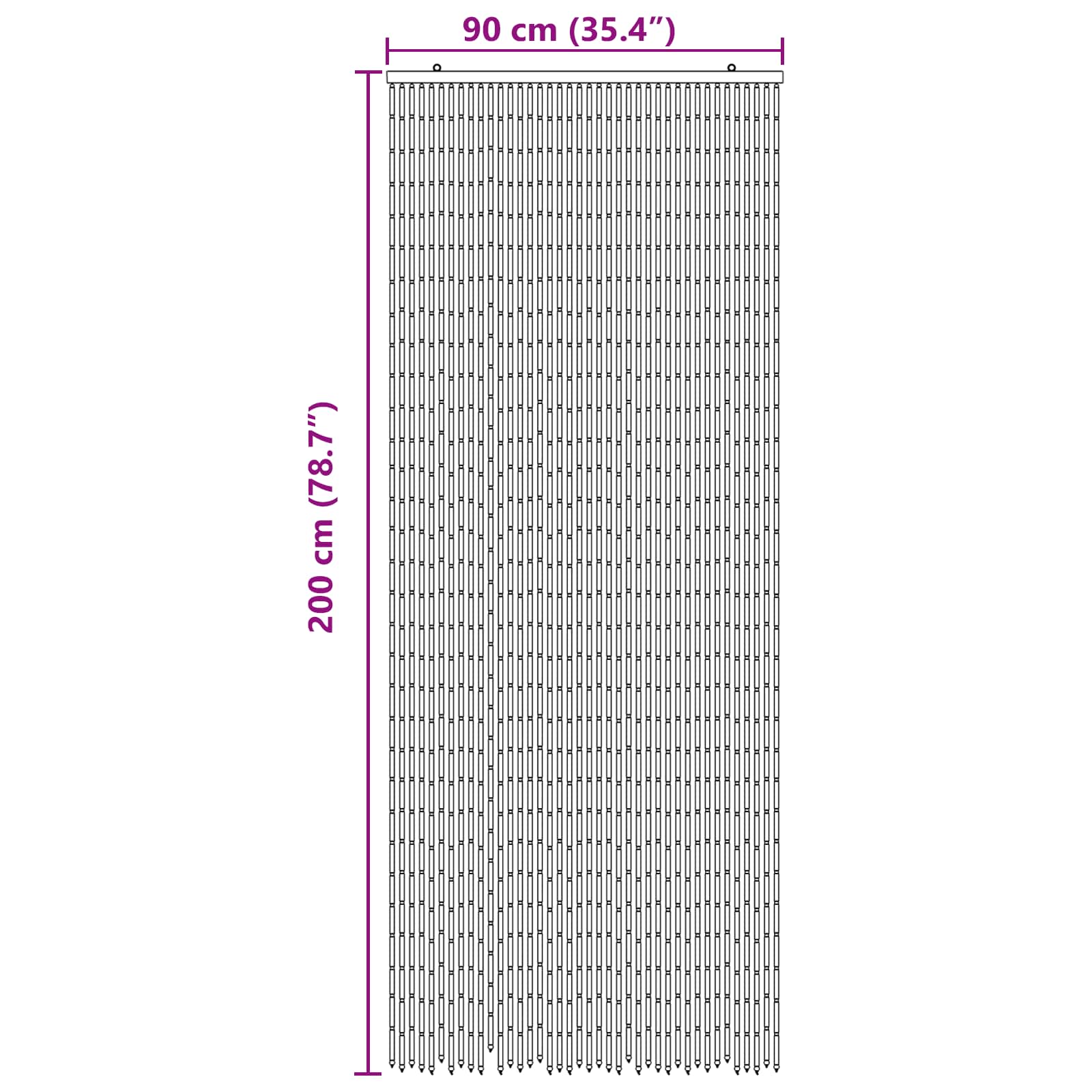 vidaXL Insect Deurgordijn Meerkleurig 90 x 200 cm Bamboe
