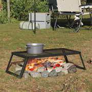 vidaXL Opvouwbare Camping Grill Zwart 58 x 31 x 2 cm Legeringen Staal