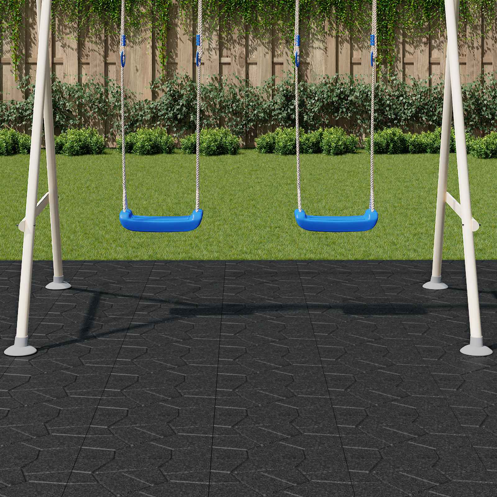 vidaXL Stapsteen 6 pcs Zwart 40,5 x 40,5 x 2 cm Rubber