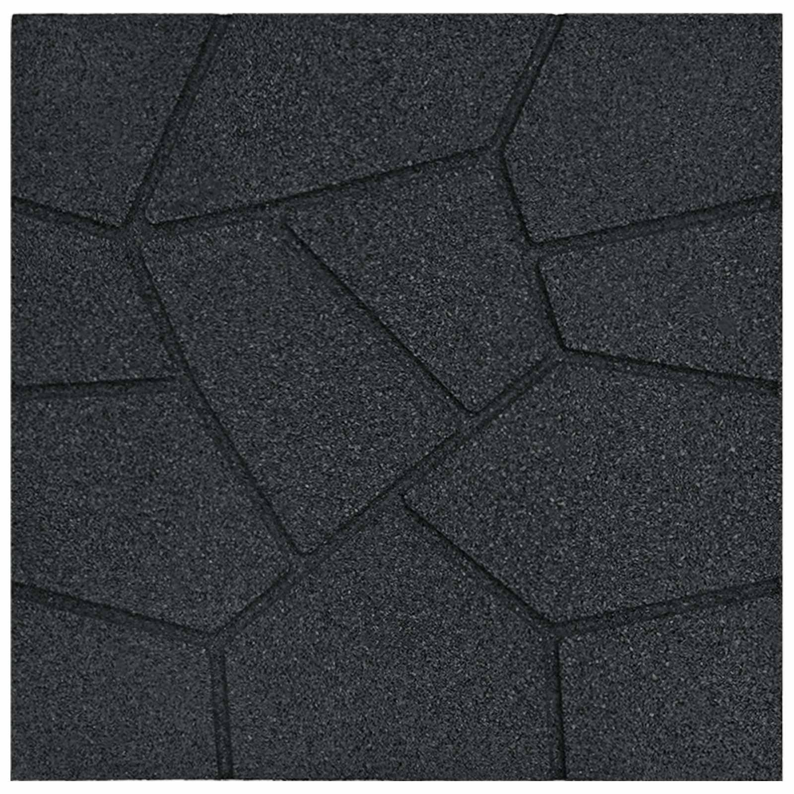 vidaXL Stapsteen 6 pcs Zwart 40,5 x 40,5 x 2 cm Rubber
