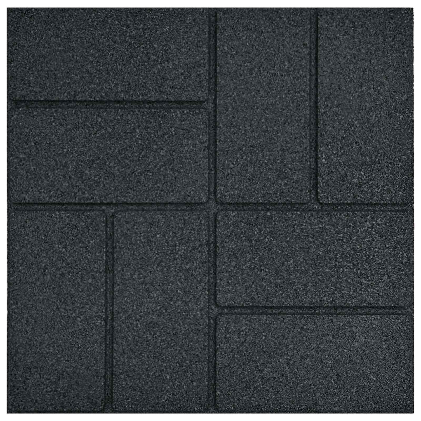 vidaXL Stapsteen 6 pcs Zwart 40,5 x 40,5 x 2 cm Rubber
