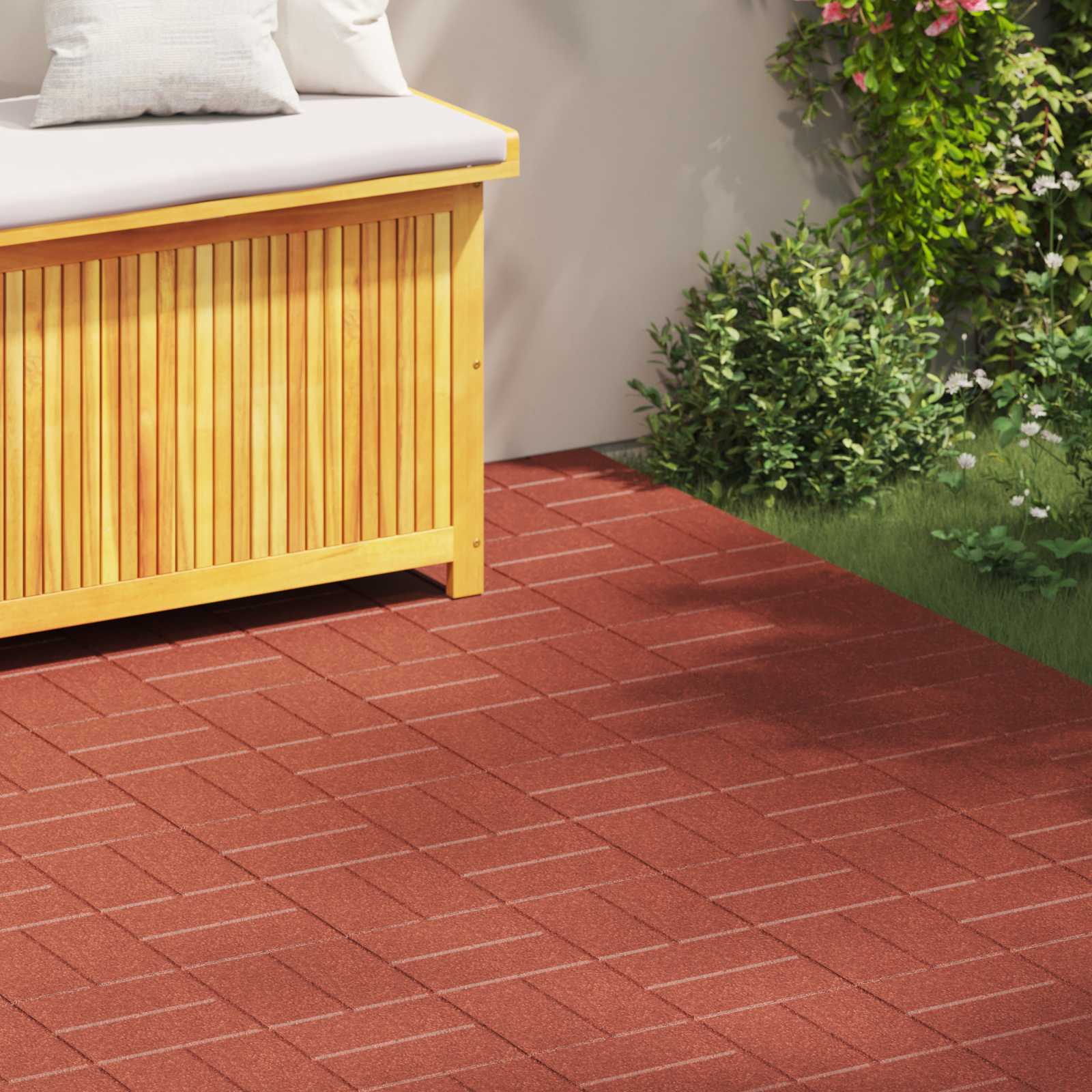 vidaXL Stapsteen 6 pcs Zwart 40,5 x 40,5 x 2 cm Rubber