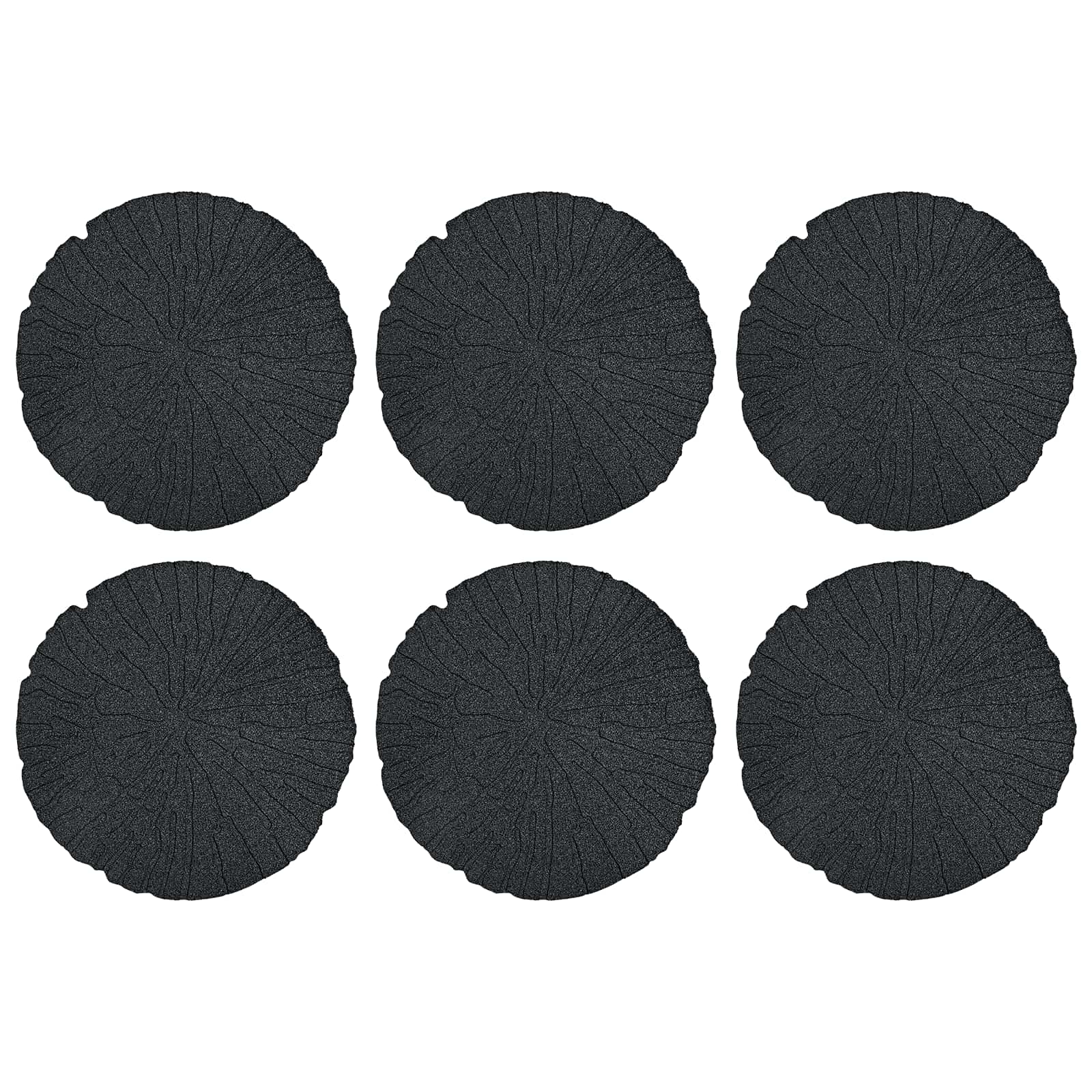 vidaXL Stapsteen 6 pcs Zwart Ø 45 x 1,8 cm Rubber
