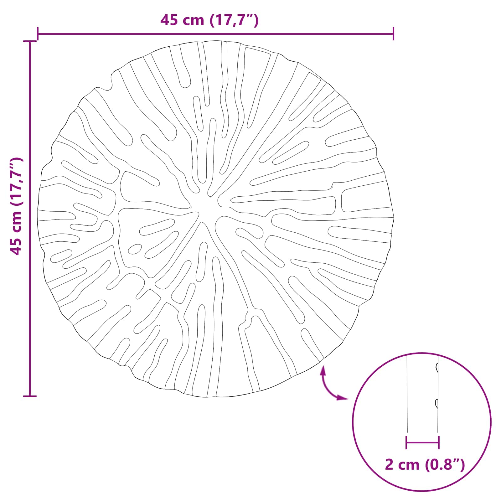vidaXL Stapsteen 6 pcs Zwart Ø 45 x 1,8 cm Rubber
