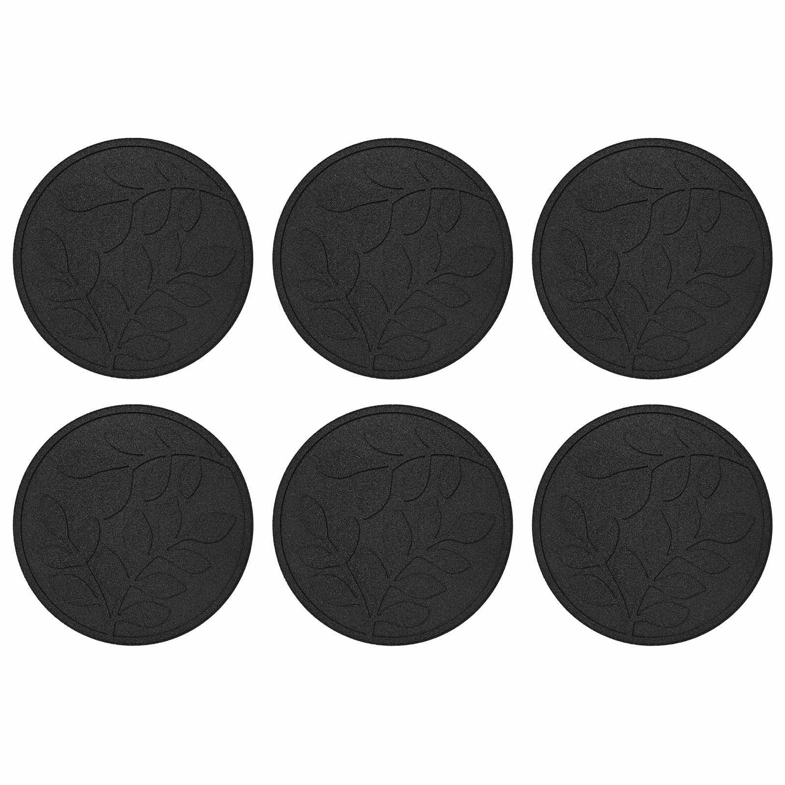 vidaXL Stapsteen 6 pcs Zwart Ø 44 x 2 cm Rubber
