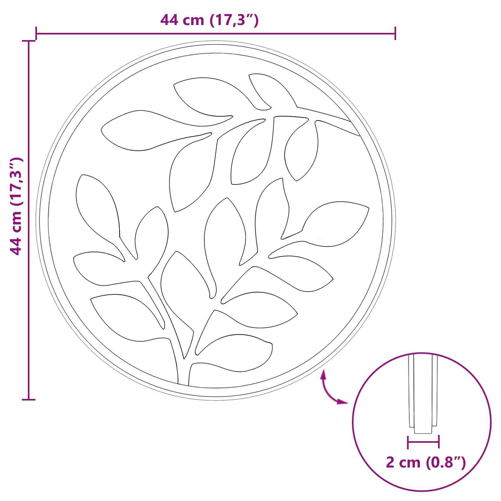 vidaXL Stapsteen 6 pcs Zwart Ø 44 x 2 cm Rubber