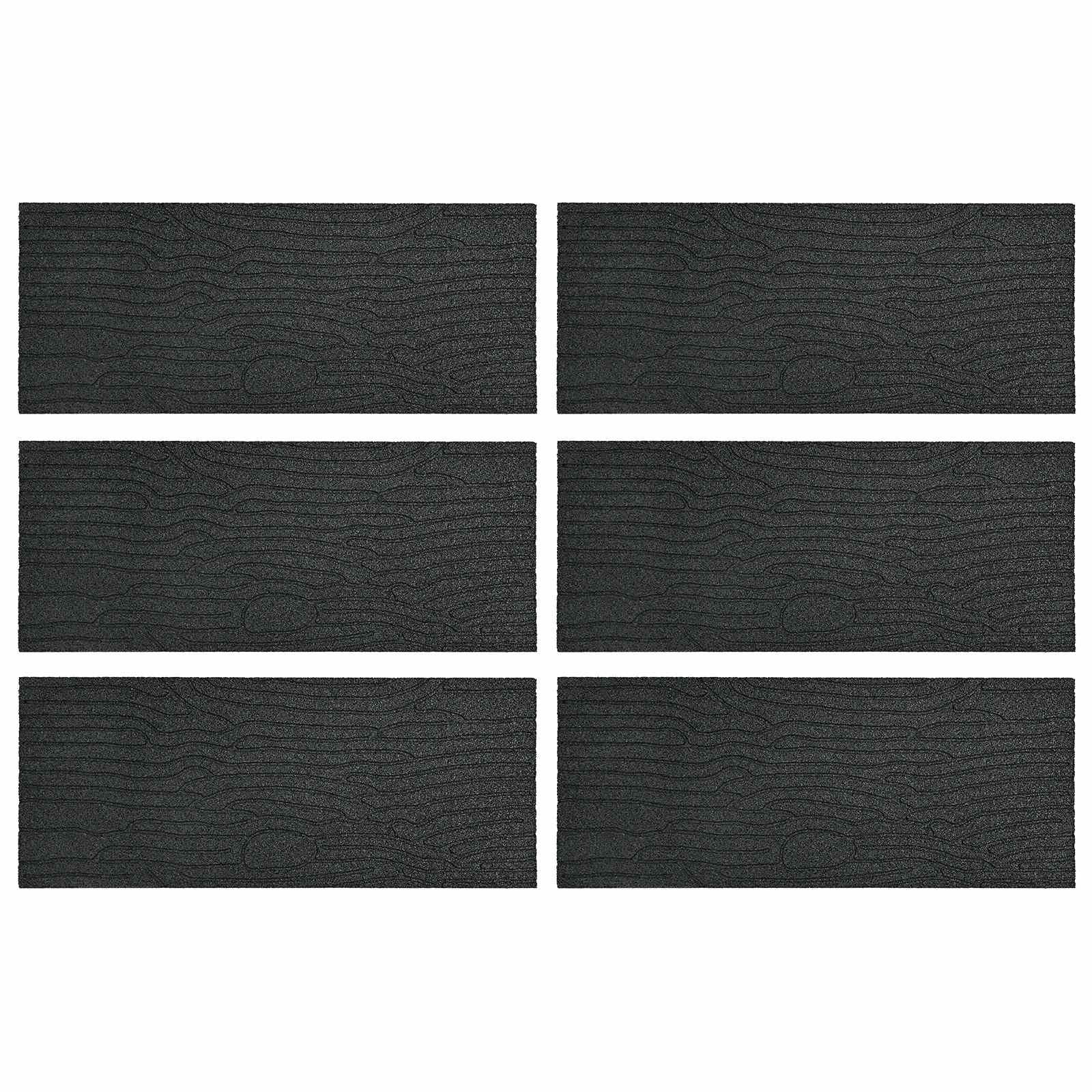 vidaXL Stapsteen 6 pcs Zwart 60,5 x 25 x 2 cm Rubber