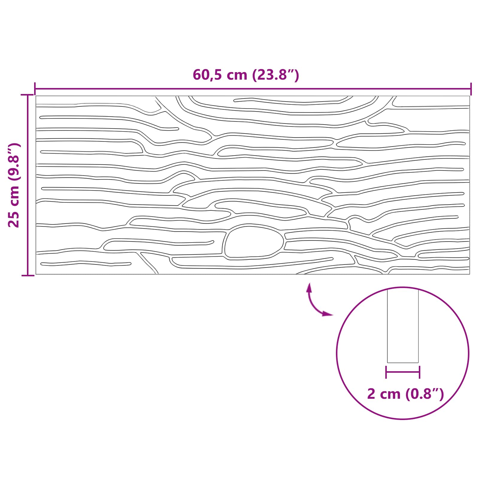 vidaXL Stapsteen 6 pcs Zwart 60,5 x 25 x 2 cm Rubber