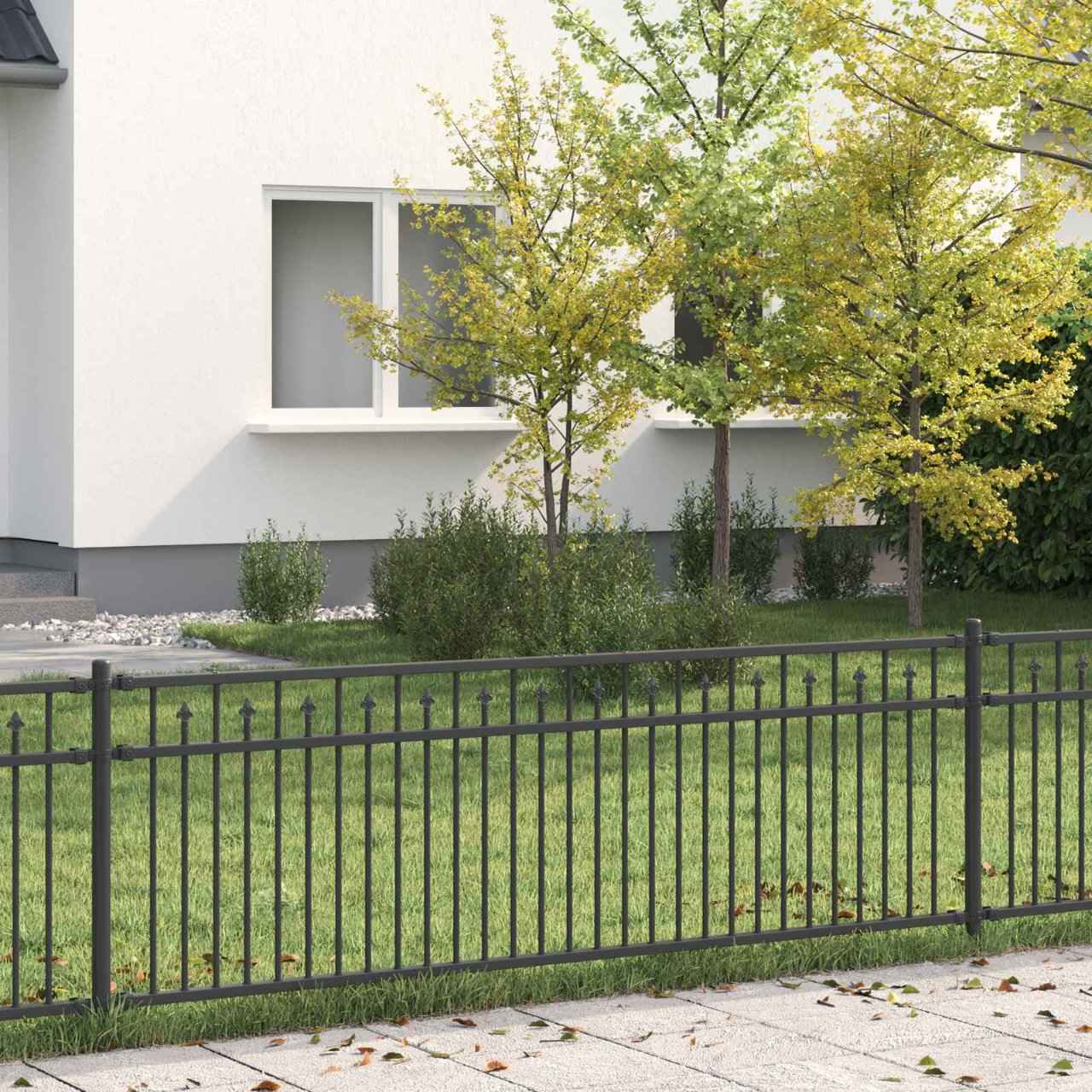 vidaXL Spike Hek Zwart 200 x 110 cm Gepoedercoat staal