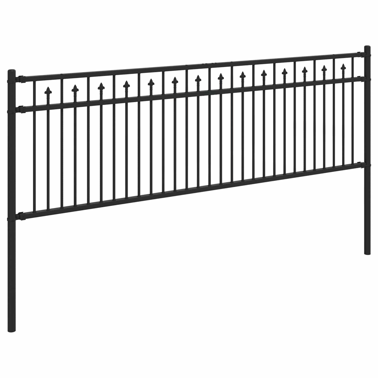 vidaXL Spike Hek Zwart 200 x 110 cm Gepoedercoat staal
