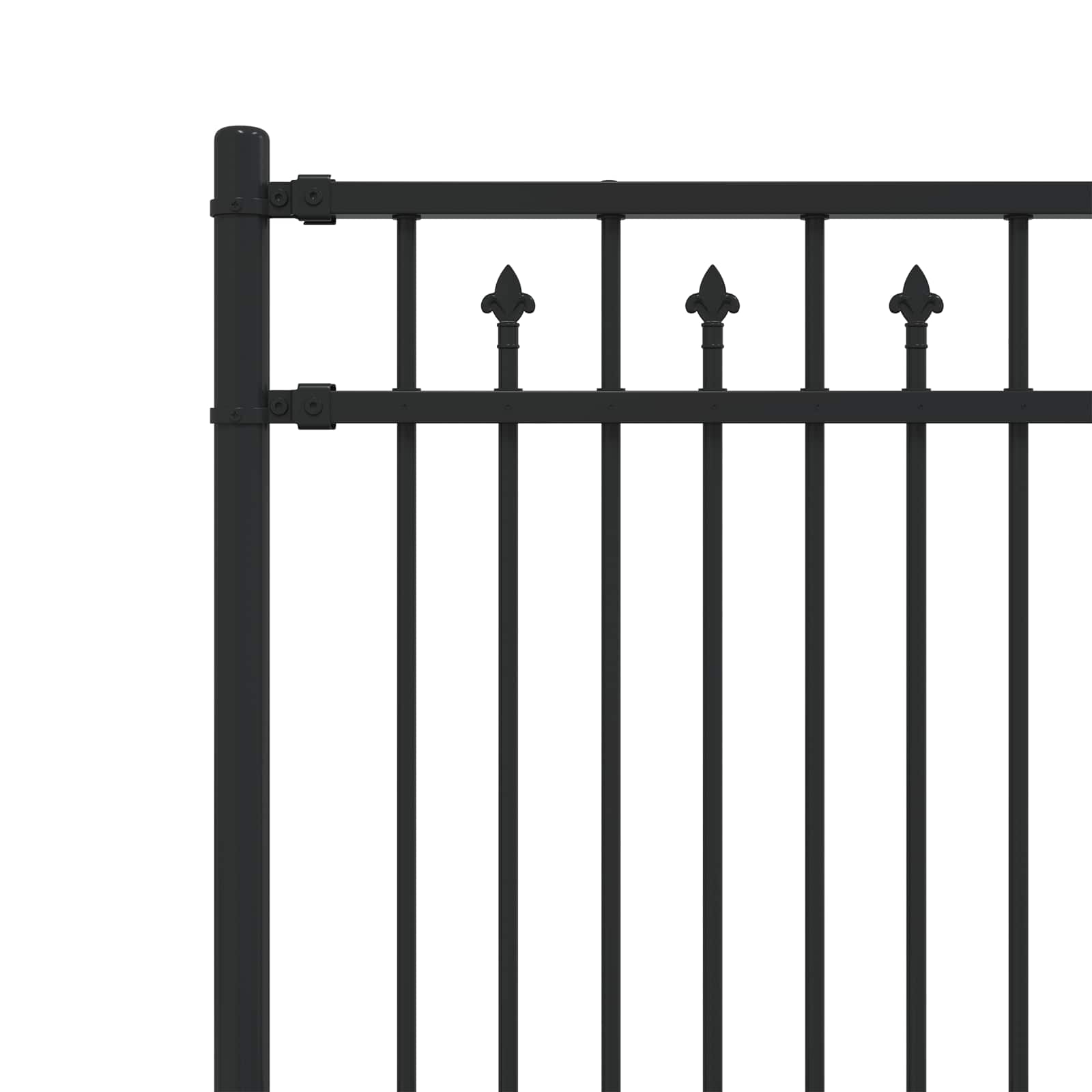 vidaXL Spike Hek Zwart 200 x 110 cm Gepoedercoat staal