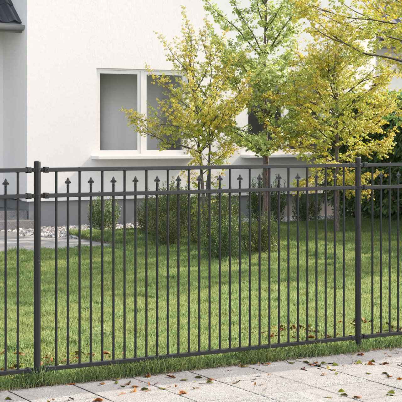 vidaXL Spike Hek Zwart 200 x 110 cm Gepoedercoat staal