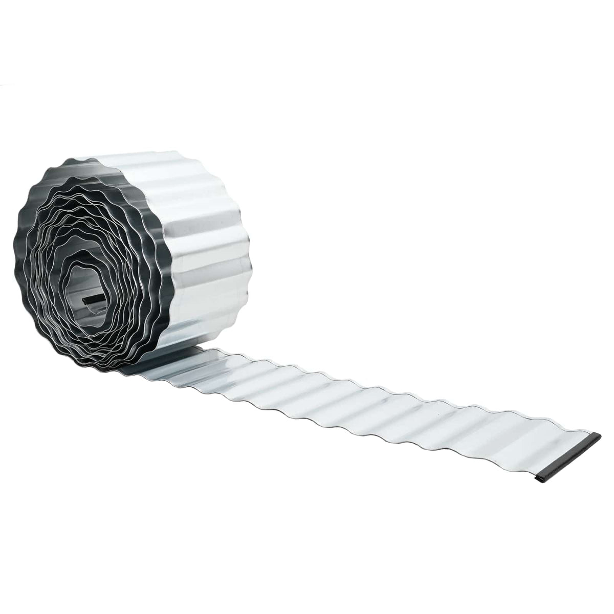 vidaxl Gazonrand 5 m x 10 cm Gegalvaniseerd staal zilver