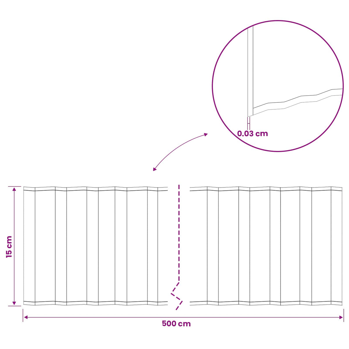 vidaxl Gazonrand 5 m x 10 cm Gegalvaniseerd staal zilver