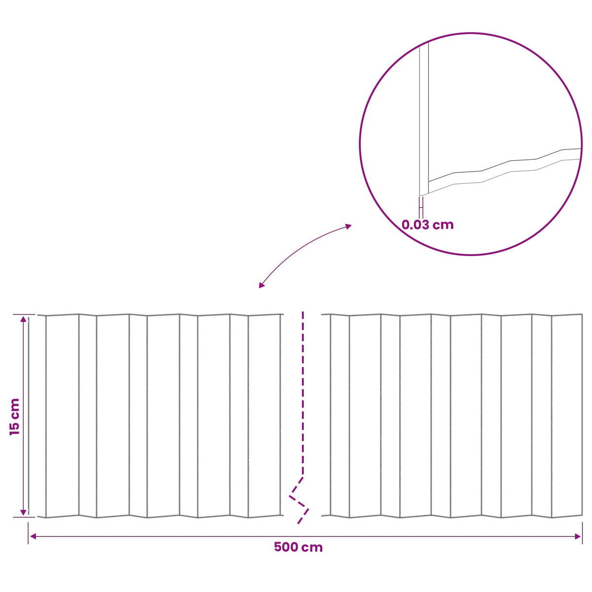 vidaxl Gazonrand 5 m x 10 cm Gegalvaniseerd staal zilver