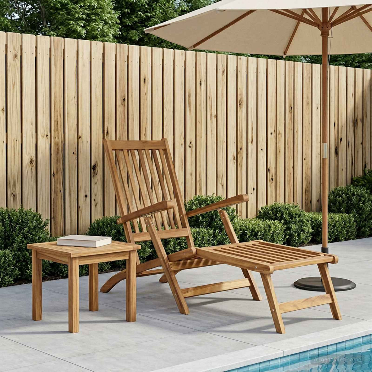 vidaXL Vouwdeckstoel 2 pcs Naturel Massief Teakhout