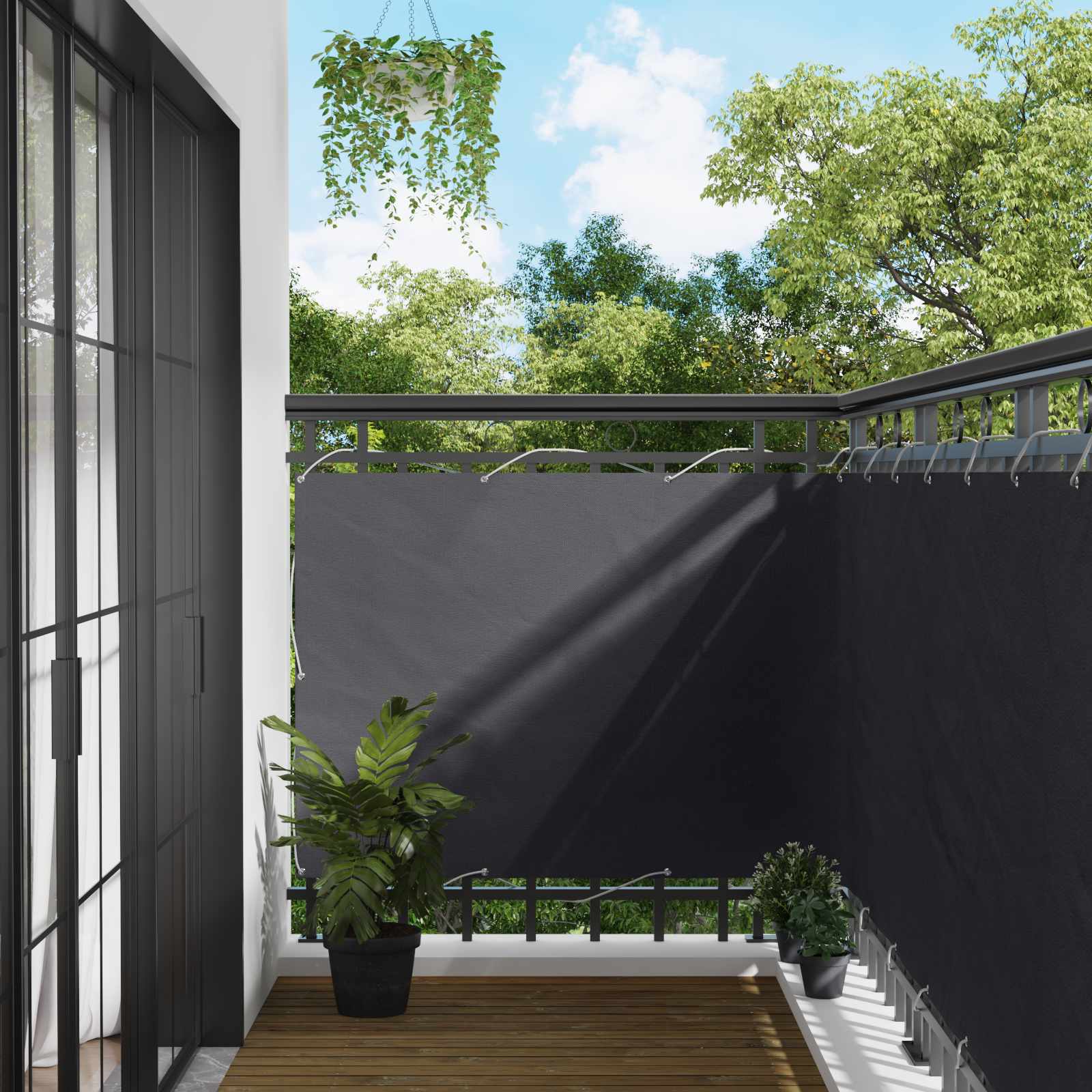 vidaXL Balkon Scherm Lichtgrijs 100 x 200 cm Oxford Stof