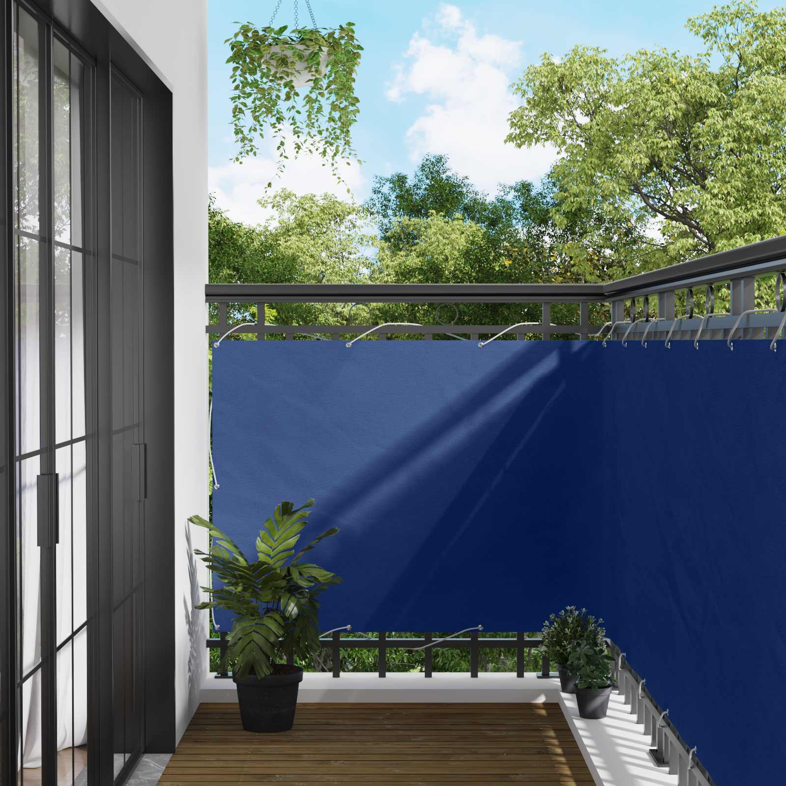 vidaXL Balkon Scherm Lichtgrijs 100 x 200 cm Oxford Stof