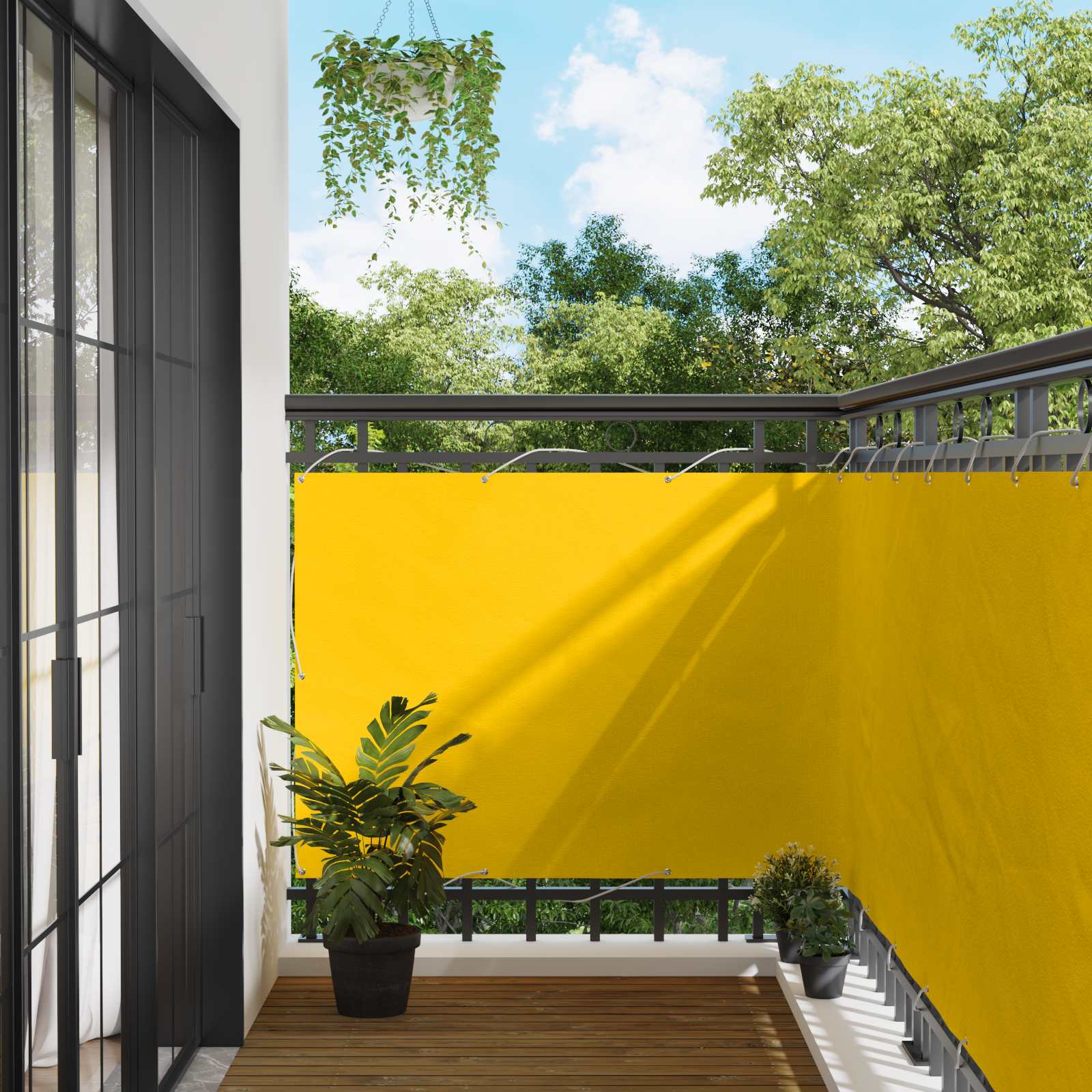 vidaXL Balkon Scherm Lichtgrijs 100 x 200 cm Oxford Stof