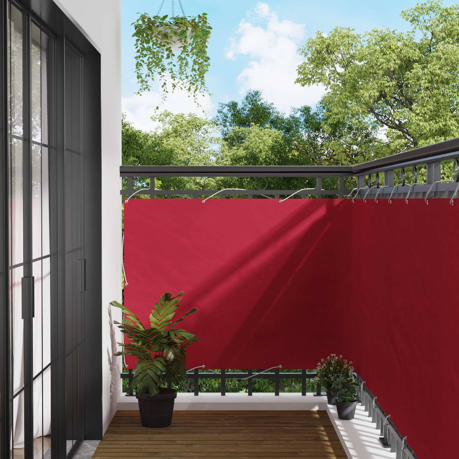 vidaXL Balkon Scherm Lichtgrijs 100 x 200 cm Oxford Stof