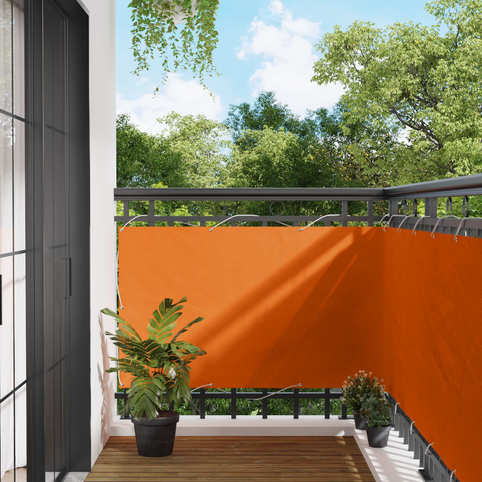 vidaXL Balkon Scherm Lichtgrijs 100 x 200 cm Oxford Stof