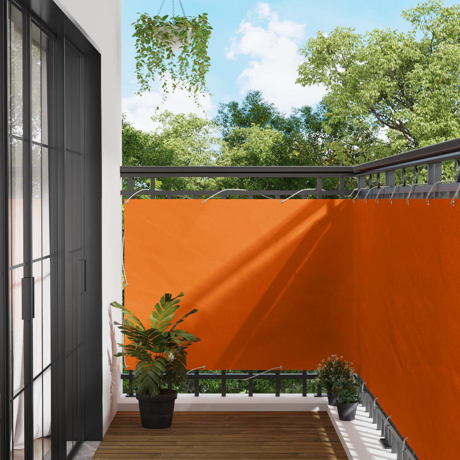 vidaXL Balkon Scherm Lichtgrijs 100 x 200 cm Oxford Stof