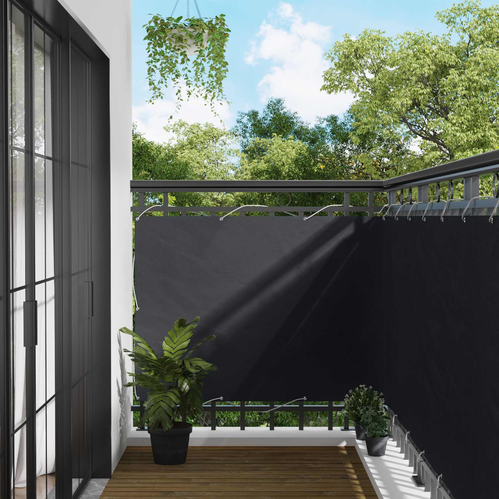 vidaXL Balkon Scherm Lichtgrijs 100 x 200 cm Oxford Stof
