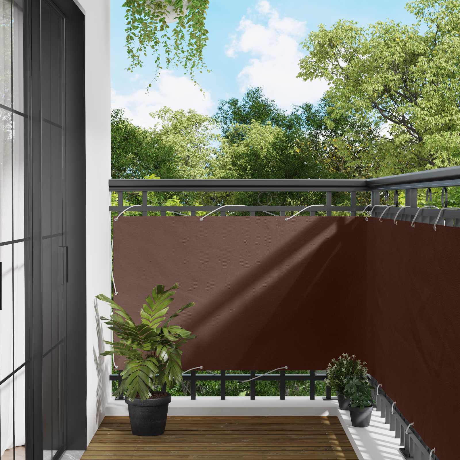 vidaXL Balkon Scherm Lichtgrijs 100 x 200 cm Oxford Stof