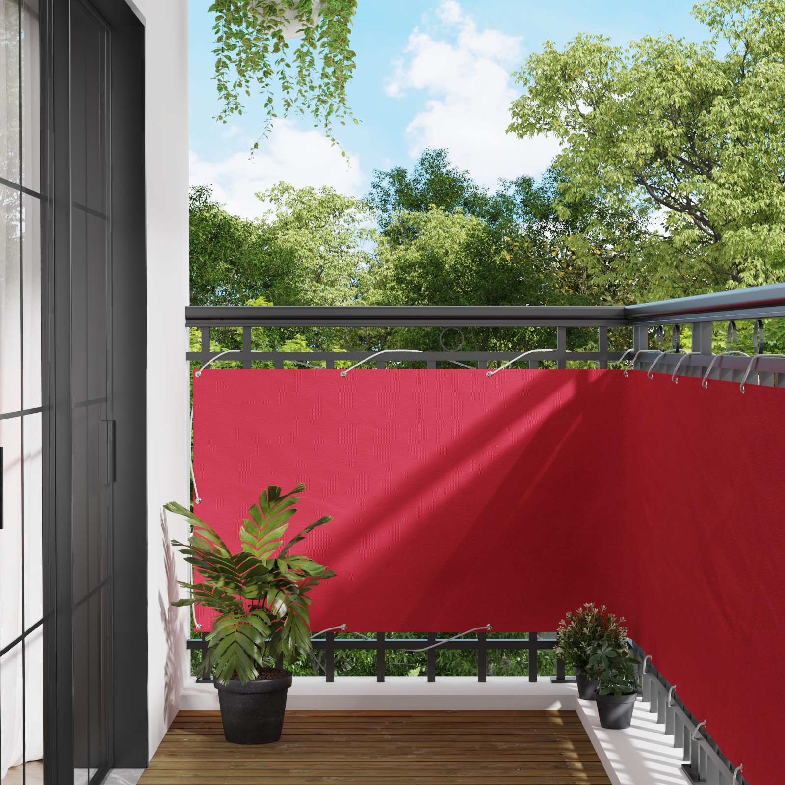 vidaXL Balkon Scherm Lichtgrijs 100 x 200 cm Oxford Stof