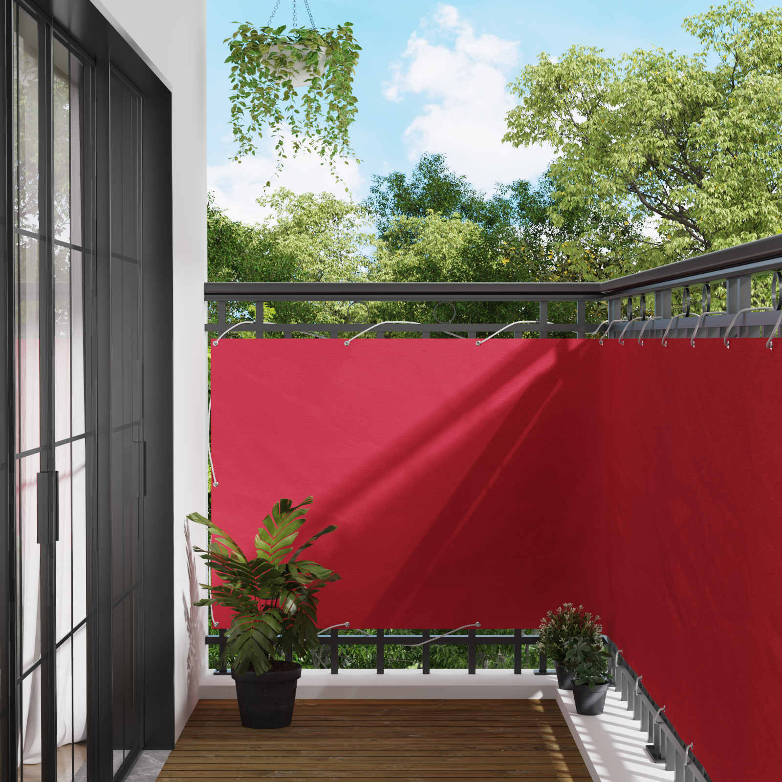 vidaXL Balkon Scherm Lichtgrijs 100 x 200 cm Oxford Stof