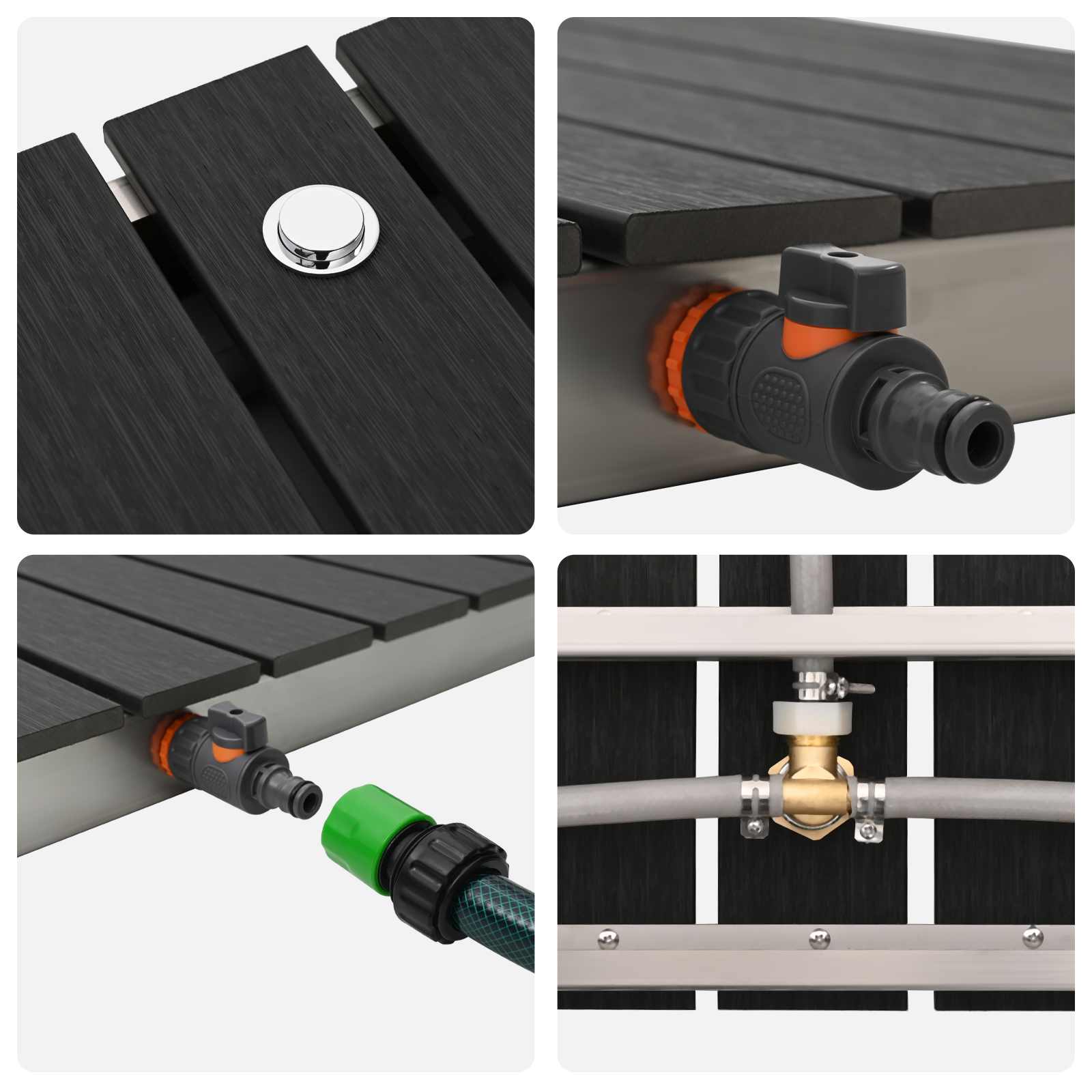vidaXL Tuin vloershower WPC en RVS 201 Bruin