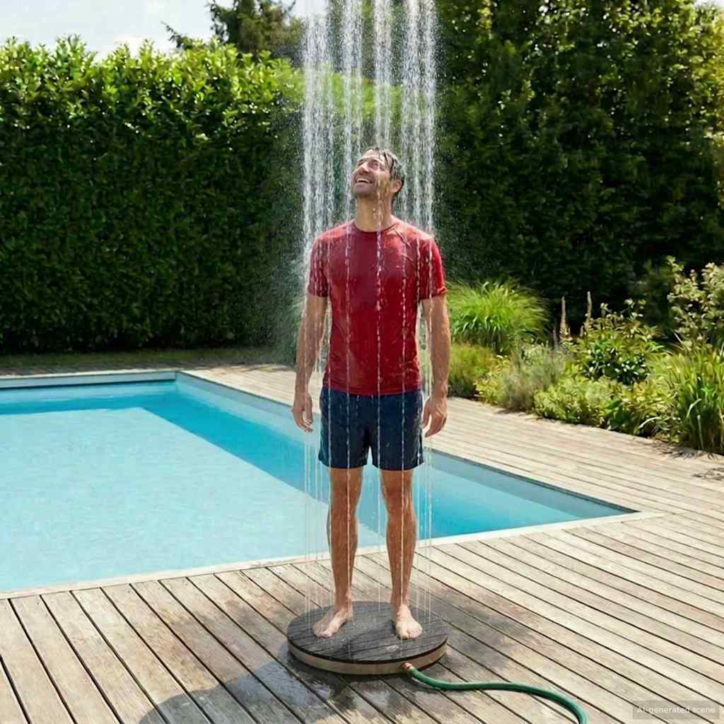 vidaXL Tuin vloershower WPC en RVS 201 Bruin