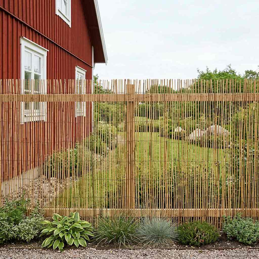 vidaXL Tuinhek Gecarboniseerd riet 500 x 100 cm