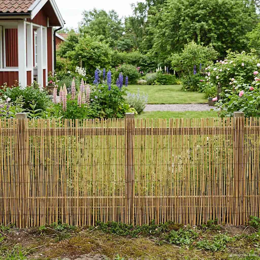 vidaXL Tuinhek Gecarboniseerd riet 500 x 100 cm